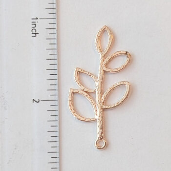 Hollow Cutout Leaf Branch Pendant Rose Gold - Image 2