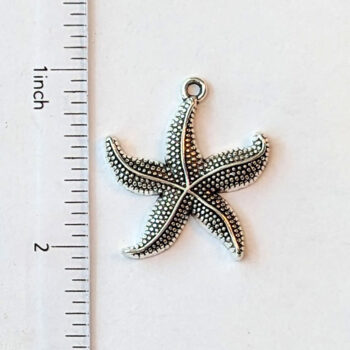 Textured Starfish Charm Antique Silver - Image 2