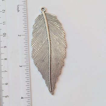 Large Leaf Pendant Antique Silver - Image 2