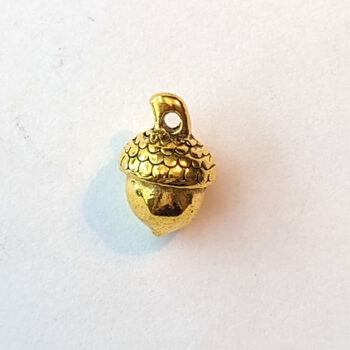 Acorn Charm Round Antique Gold - Image 3