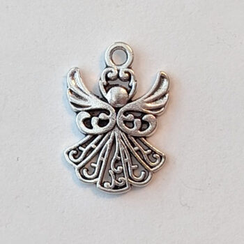 Hollow Angel Charm Antique Silver