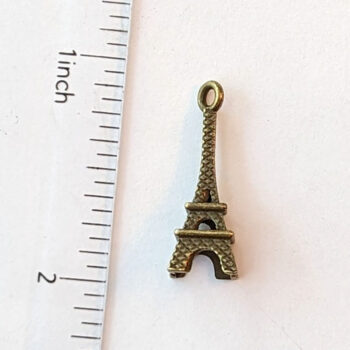 Eiffel Tower 3D Charm Antique Bronze - Image 2