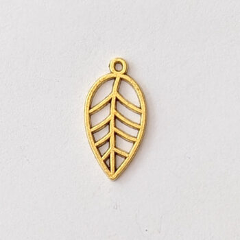 Hollow Small Leaf Charm Antique Gold - Image 4