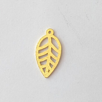 Hollow Small Leaf Charm Antique Gold - Image 3