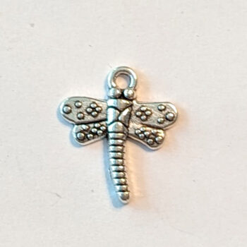 Dragonfly Charm Small Dainty Antique Silver - Image 2