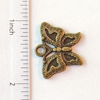 Antique Bronze Butterfly Charm - Image 2