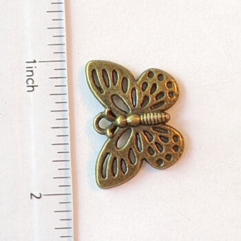 Antique Bronze Hollow Butterfly Charm - Image 2