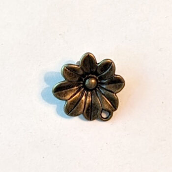 Flower Charm / Connector Antique Bronze