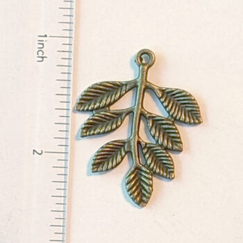 Branch with Leaves Leaf Pendant Antique Bronze - Image 2