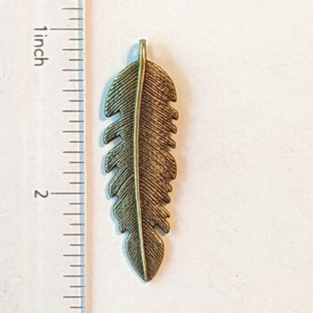 Long Leaf Pendant Antique Bronze - Image 2