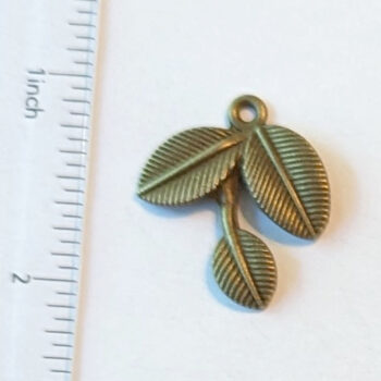 Three Leaf Charm Antique Bronze - Image 2