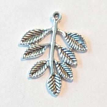 Branch with Leaves Leaf Pendant Antique Silver