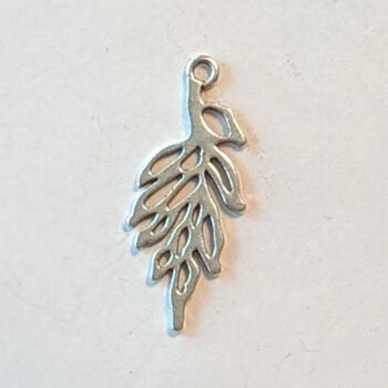 Hollow Leaf Pendant Antique Silver