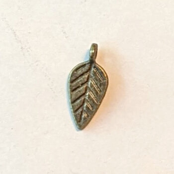 Small Dainty Leaf Charm Antique Bronze