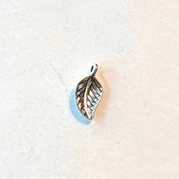 Small Delicate Leaf Charm Antique Silver