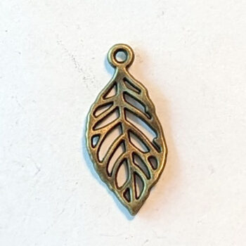 Small Hollow Leaf Charm Antique Bronze