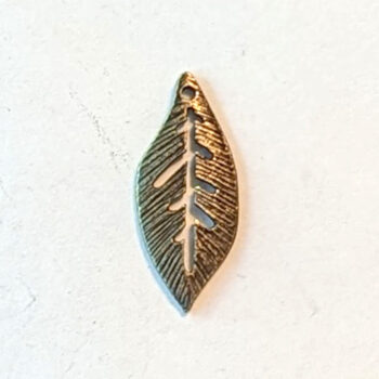 Small Leaf Charm Antique Bronze