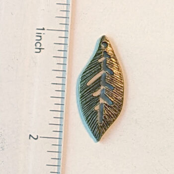 Small Leaf Charm Antique Bronze - Image 2