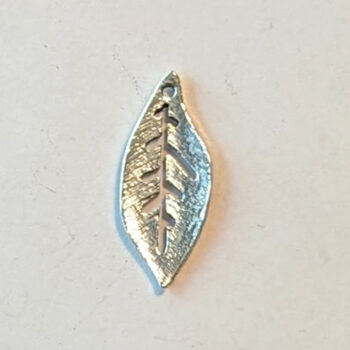 Small Pointy Oval Leaf Charm Antique Silver - Image 2