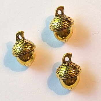 Acorn Charm Round Antique Gold - Image 5