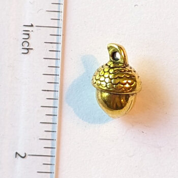 Acorn Charm Round Antique Gold - Image 6