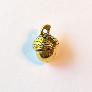 Acorn Charm Round Antique Gold - Image 7