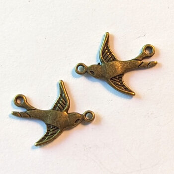 Small Swallow Bird Connector Antique Bronze - Image 4