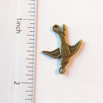 Small Swallow Bird Connector Antique Bronze - Image 5