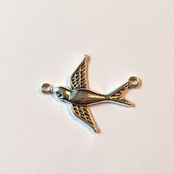 Small Swallow Bird Connector Antique Silver - Image 4