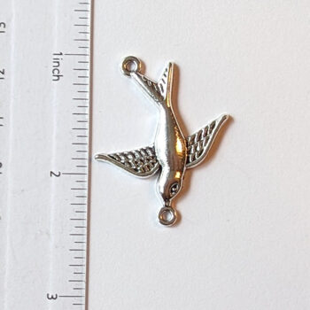 Small Swallow Bird Connector Antique Silver - Image 5