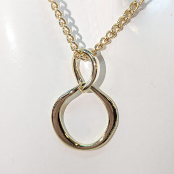 Irregular Double Hoop Modern Gold Necklace - Image 5