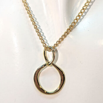 Irregular Double Hoop Modern Gold Necklace - Image 6