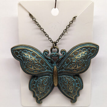 Large Butterfly Vintage Style Antique Bronze Patina Necklace - Image 4