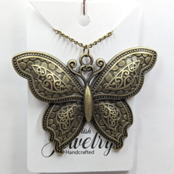 Large Butterfly Vintage Style Antique Bronze Necklace - Image 5