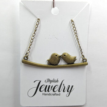 Love Birds on a Branch Antique Bronze Necklace - Image 5