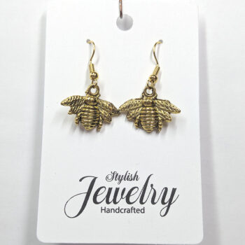 Antique Gold Bee Earrings - Image 3