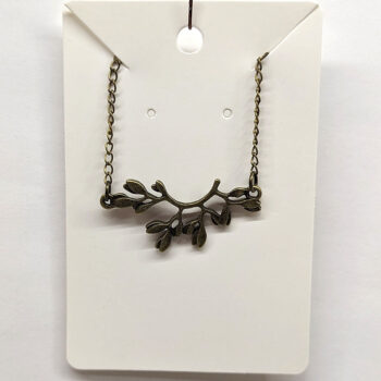 Arch Branch With Leaves Leaf Antique Bronze Necklace - Image 5