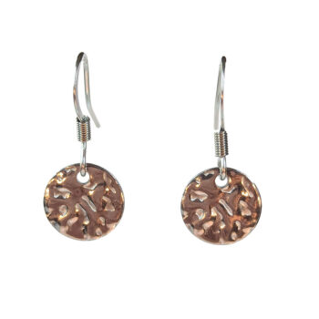 Dainty Round Hammered Stainless Steel Silver Earrings - Image 6