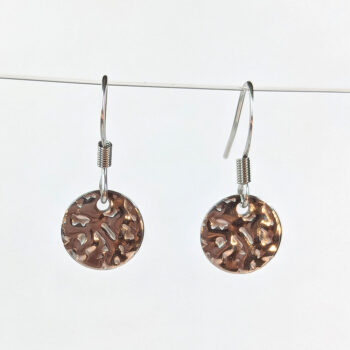 Dainty Round Hammered Stainless Steel Silver Earrings - Image 7