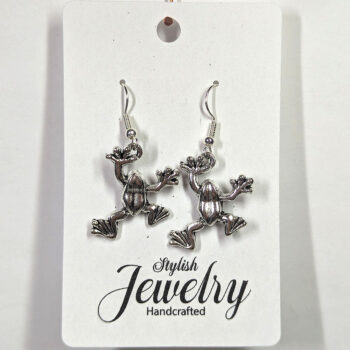 Antique Silver Frog Earrings - Image 4