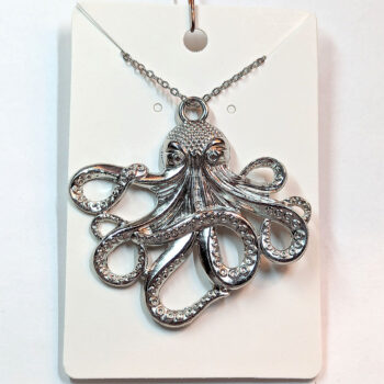 Silver Large Octopus Necklace - Image 3