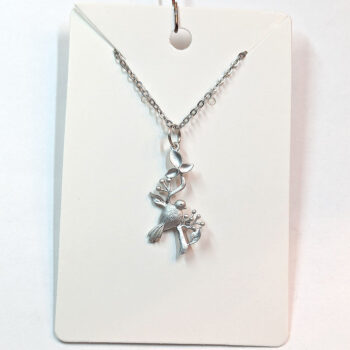 Silver Bird With Branch Necklace - Image 6