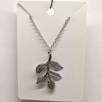 Leaf Branch Silver Necklace - Image 5