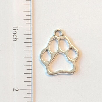 Dog Hollow Paw Print Charm Silver - Image 2