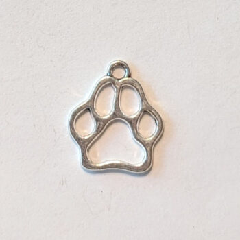 Dog Hollow Paw Print Charm Silver