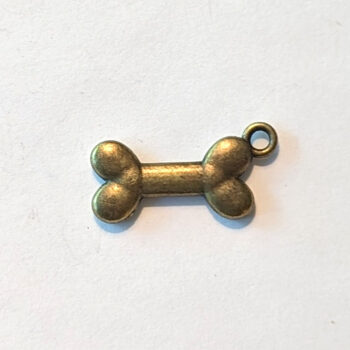 Dog Bone Charm Antique Bronze