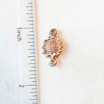 Small Sunflower Flower Connector Rose Gold - Image 2