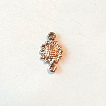 Small Sunflower Flower Connector Rose Gold