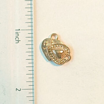 Small Double Heart Connector Rose Gold - Image 2