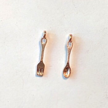 Spoon and Fork Charm Rose Gold